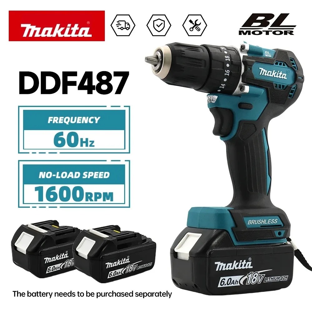 Makita Drill Ddf484 - Бесщеточная аккумуляторная дрель-шуруповерт Makita DDF487 18В